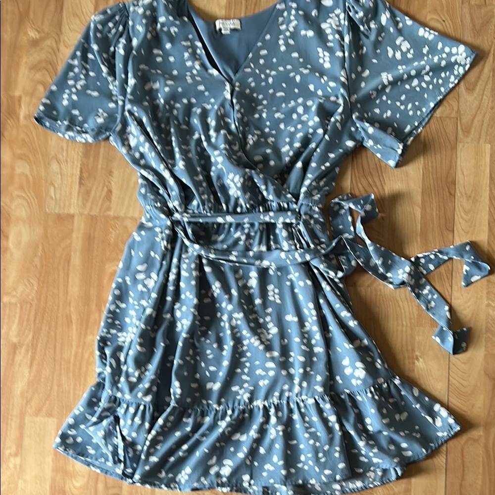 Blue Floral Wrap Dress She & Sky